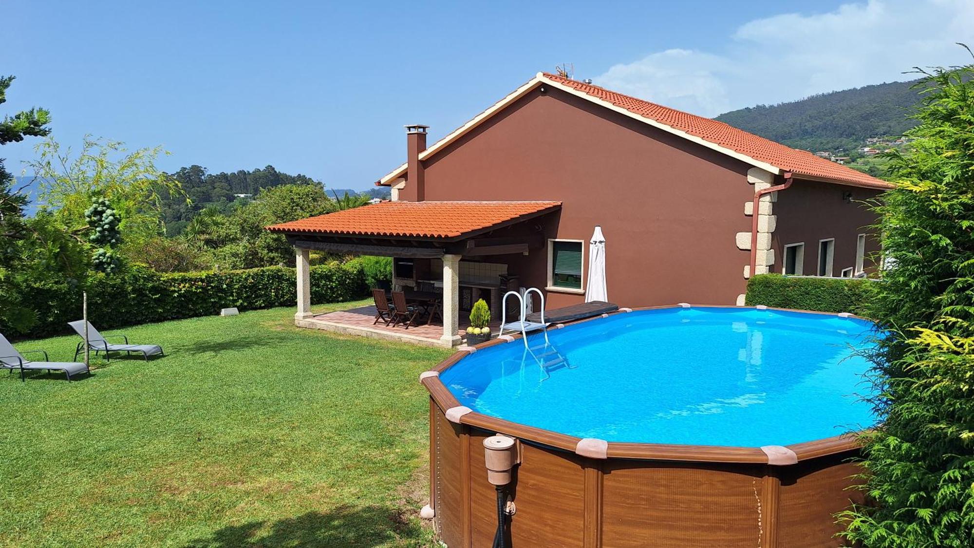 Chalet Rural 400 M Playa Piscina Barbacoa Chimenea Bueu Ngoại thất bức ảnh