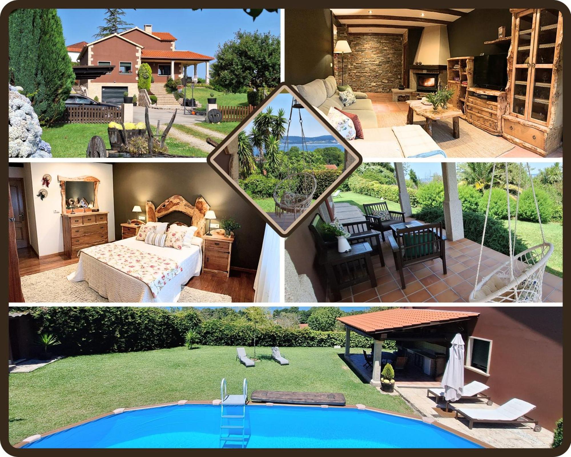 Chalet Rural 400 M Playa Piscina Barbacoa Chimenea Bueu Ngoại thất bức ảnh